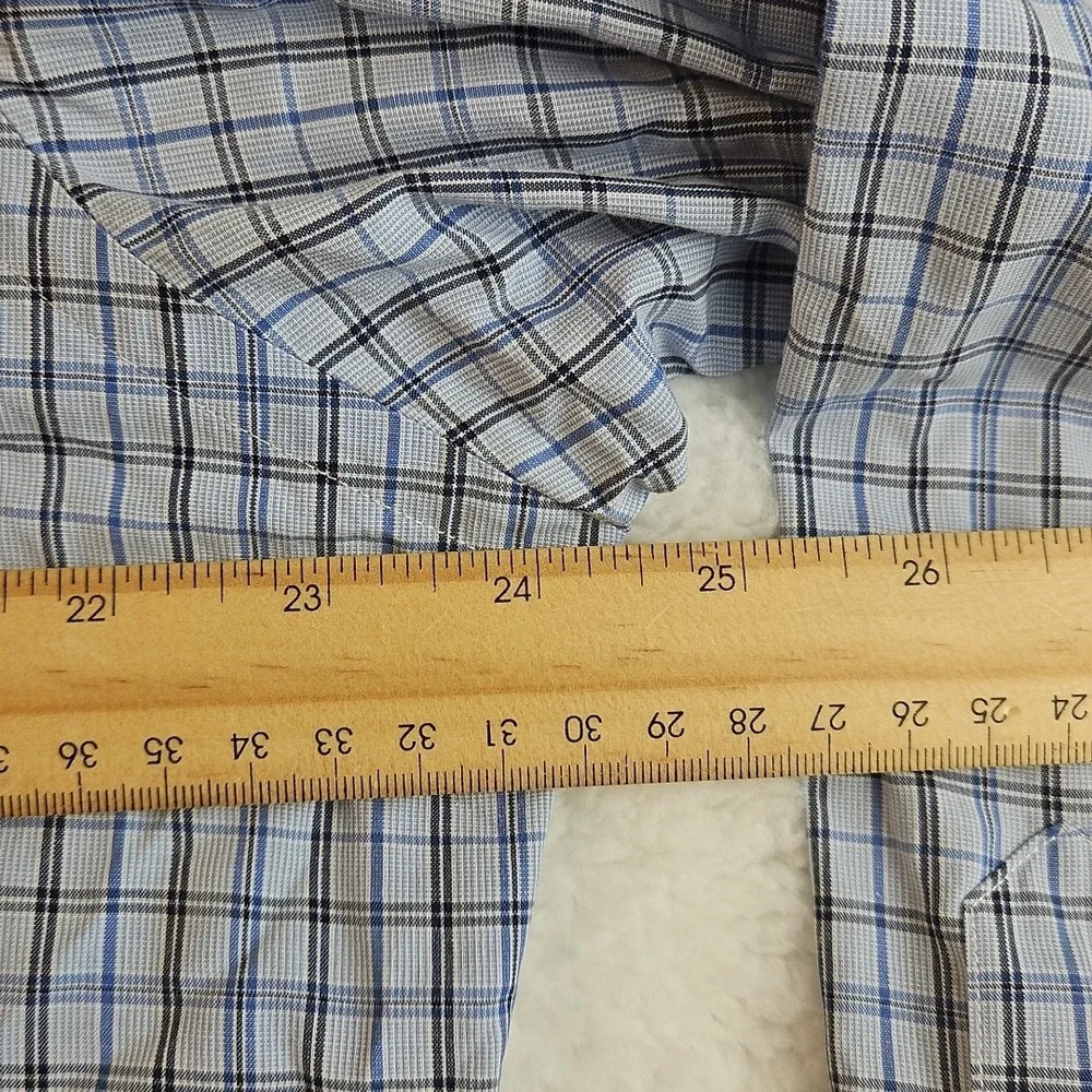 Polo Ralph Lauren Shirt Yarmouth Blue Oxford Check Button Mens 15-1/2 x 32/3 L/S
